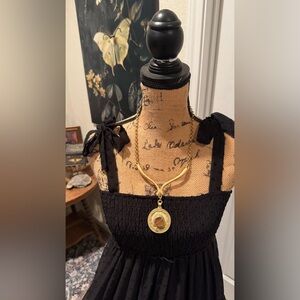 Golden Medallion Necklace - statement piece